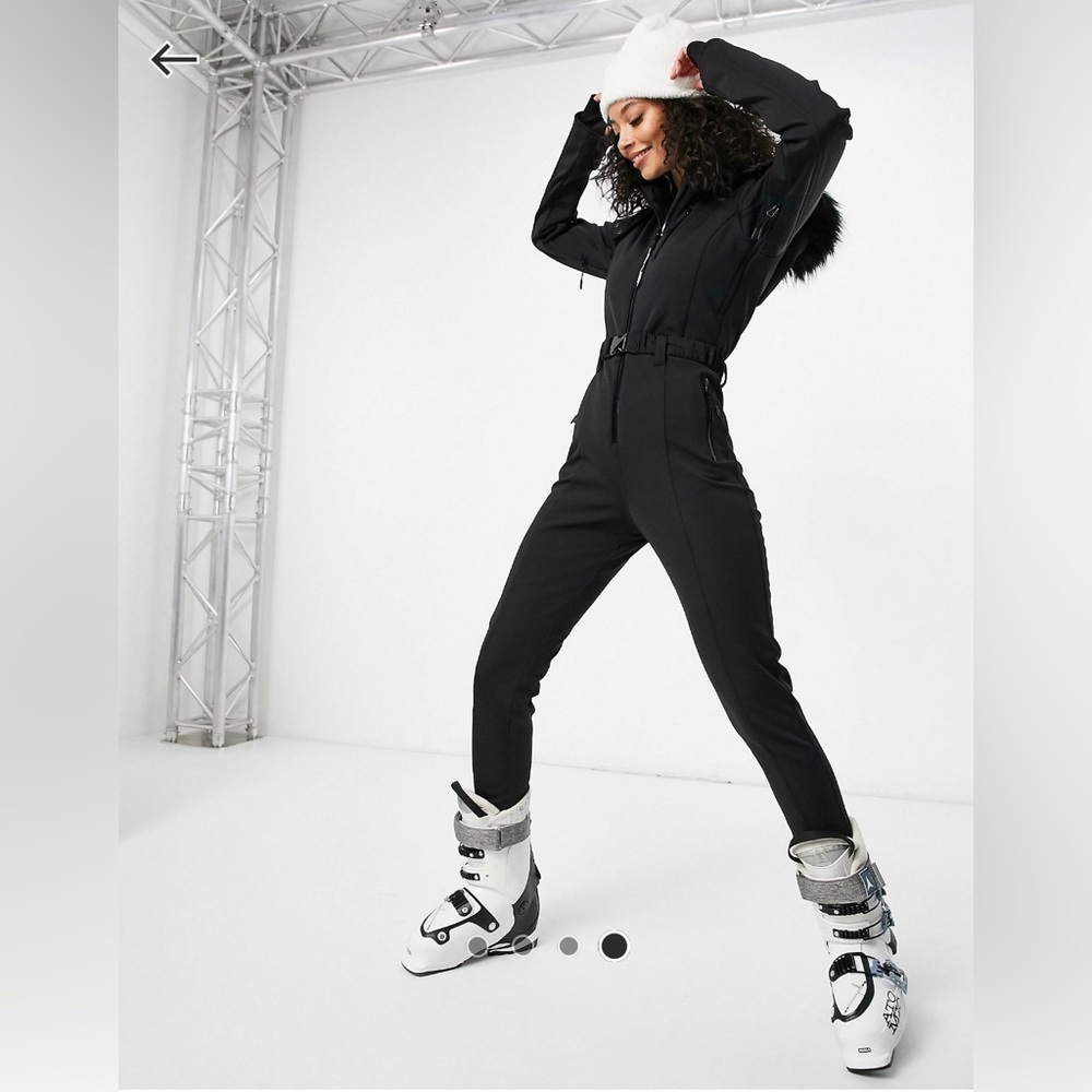 Asos 4505 Tall Ski Fitted Belted Ski Suit with Faux Fur Hood Sold Out